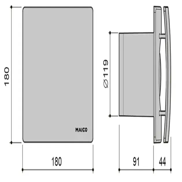 Размеры вентилятора Maico AWB 120 HC, фото - 5